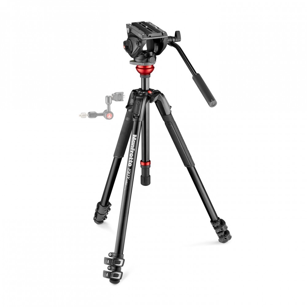 Głowica wideo 500 Fluid z płaską podstawą i statywem 190X Video Alu - Manfrotto 
Głowica wideo 500 z płaską podstawą dla