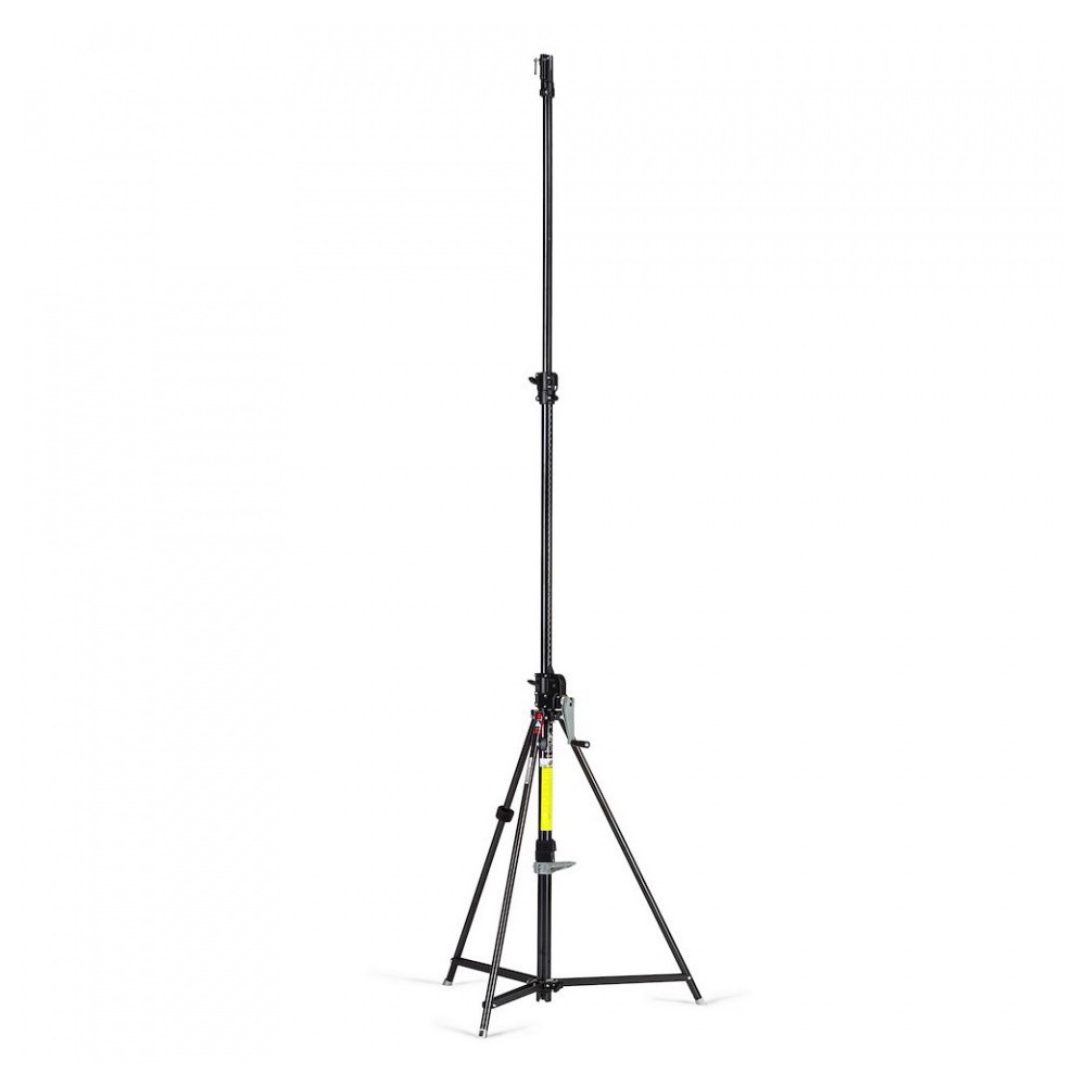 Geared Wind-Up Stand with Safety Release Cable, Black Chrome Manfrotto - Wytrzymały statyw oświetleniowy o maksymalnej