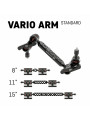 Vario Arm Standard Slidekamera - 
Umożliwia montaż różnego rodzaju akcesoriów foto/video
Szeroki zakres ruchu
Mnóstwo otworów 1/