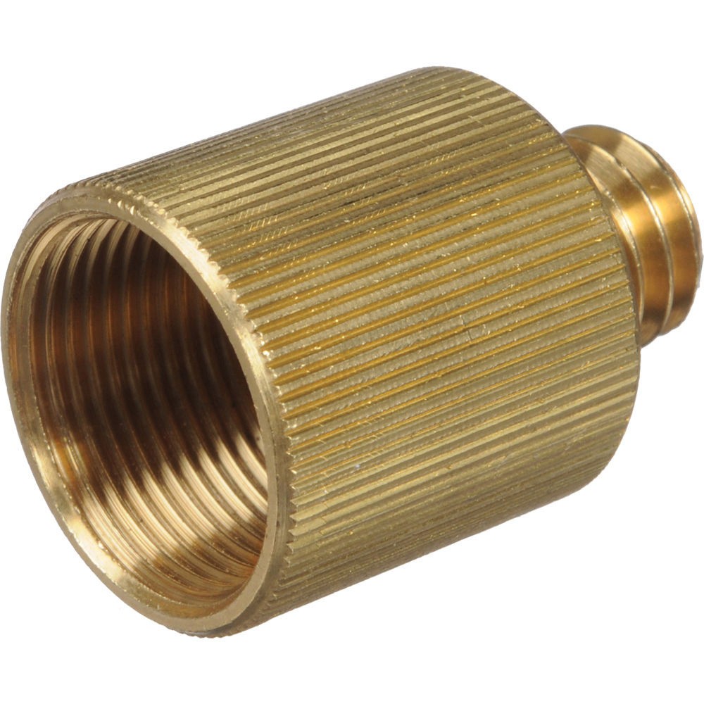 Rycote Brass 3/8" M to 5/8" F screw adaptor Rycote - Opis: Adapter 5/8 "żeński na 3/8" męski Gwint zewnętrzny: 3/8" 16 (BSW) x d