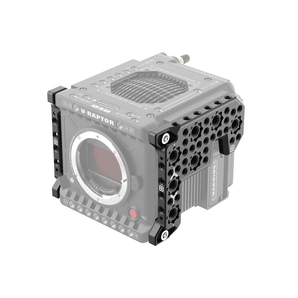 Prawa i lewa płyta boczna do RED V-Raptor 8Sinn - dwuczęściowy zestaw - punkty montażowe 1/4" - punkty montażowe Arri (+ 3/8"
