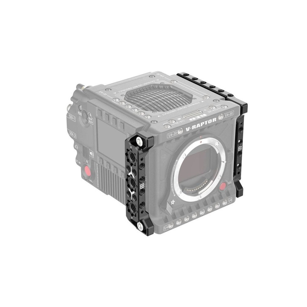 Prawa i lewa płyta boczna do RED V-Raptor 8Sinn - dwuczęściowy zestaw - punkty montażowe 1/4" - punkty montażowe Arri (+ 3/8"