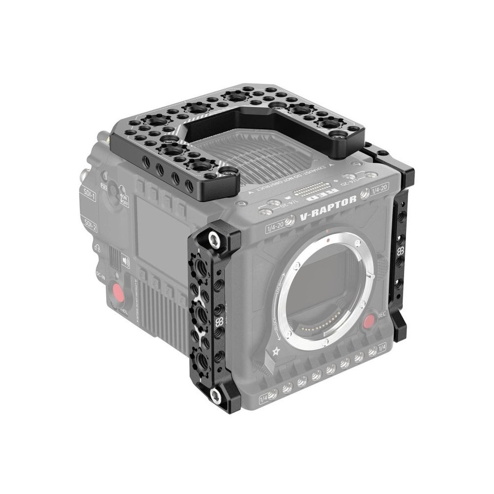 Top Plate + Right & Left Side Plate dla RED V-Raptor 8Sinn - - trzyczęściowy zestaw - punkty montażowe 1/4" - punkty