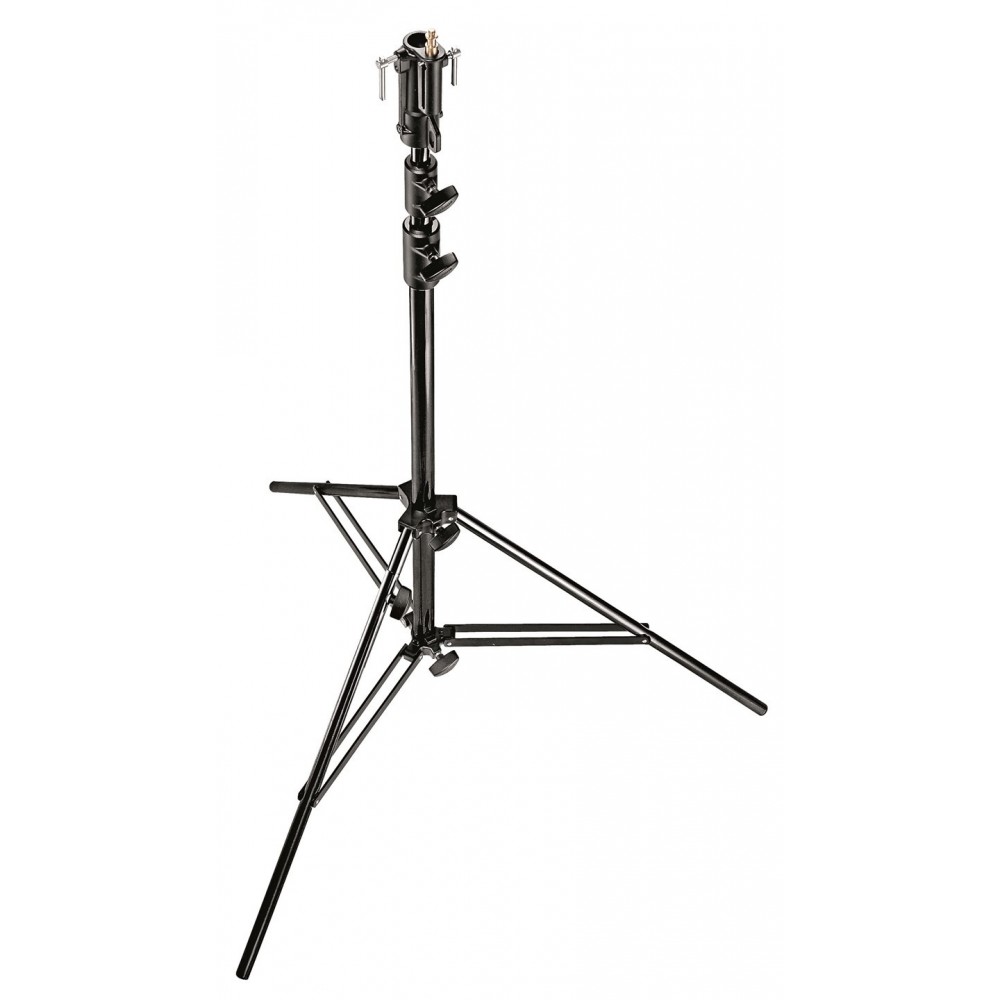 Czarny chromowany 3-sekcyjny stalowy statyw Manfrotto - 
Wytrzymały statyw fotograficzny do zdjęć w studio lub w