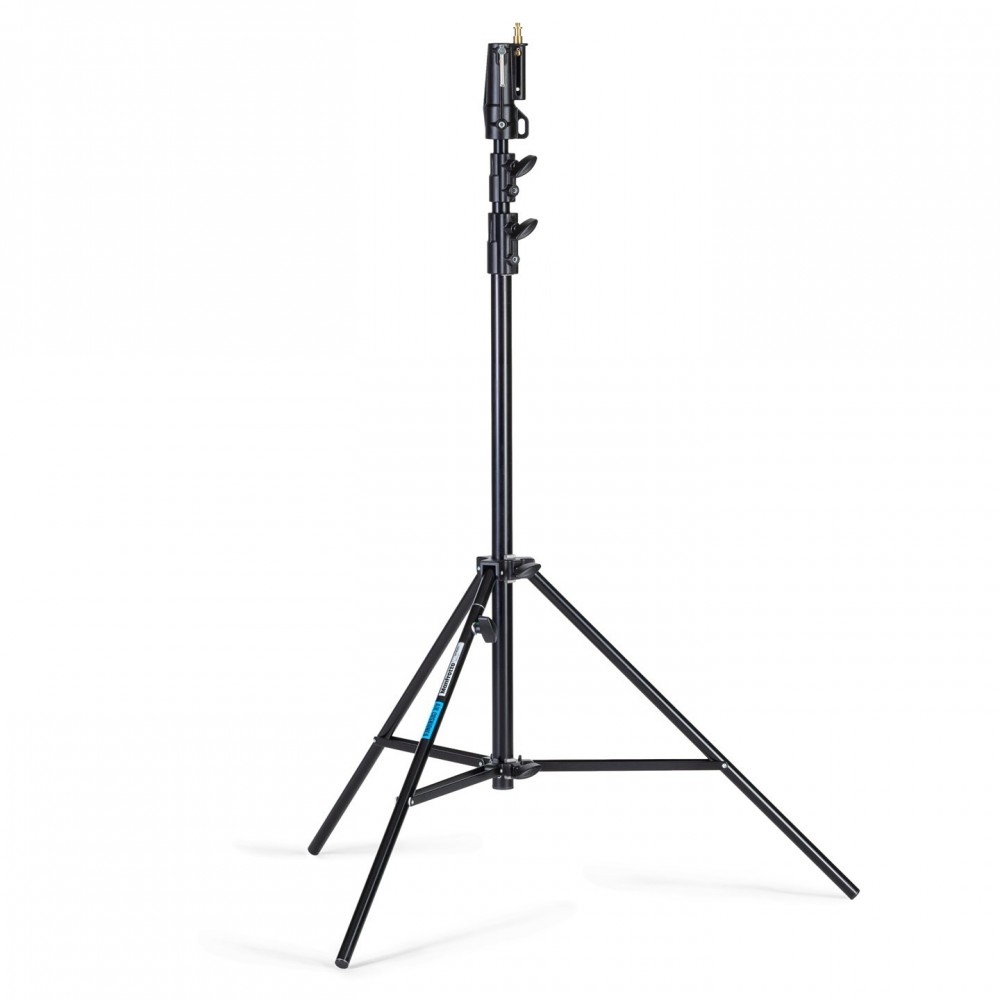 Czarny aluminiowy statyw dla seniorów Manfrotto - 
Profesjonalny statyw fotograficzny do zdjęć w studio lub w