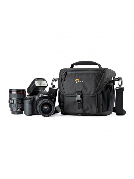 Torba Nova 170 AW II Black Lowepro - Pasuje do lustrzanek cyfrowych z dołączonym obiektywem 24-105mm, 1-2 dodatkowymi obiektywam