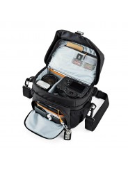 Lowepro Torba Nova 180 AW II Black Lowepro - Pasuje do lustrzanek cyfrowych o głębokości Pro i dołączonego obiektywu 24-105 mm, 