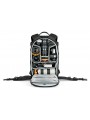 Lowepro Plecak ProTactic BP 350 AW II Black Lowepro - System rozdzielaczy QuickShelf™ otwiera się na 3-poziomową półkę lub skład