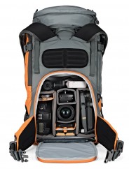 Lowepro Plecak Powder BP 500 AW Grey/Orange Lowepro - Pasuje do standardowych aparatów i obiektywów DSLR i Pro Mirrorless Bezpie