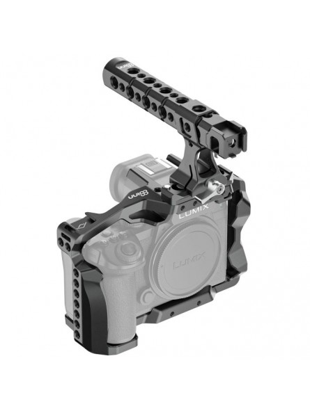 Panasonic LUMIX S5II / S5IIX Cage 8Sinn - - Punkty montażowe 1/4" - Punkty montażowe 3/8" z kołkami ustalającymi Arri - Punkt