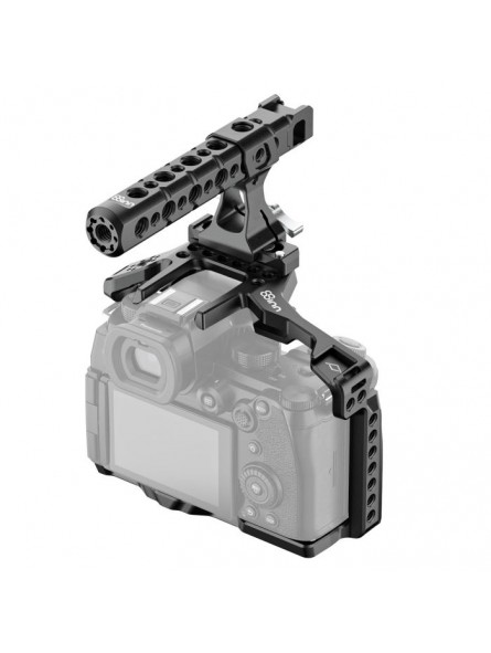 Panasonic LUMIX S5II / S5IIX Cage 8Sinn - - Punkty montażowe 1/4" - Punkty montażowe 3/8" z kołkami ustalającymi Arri - Punkt