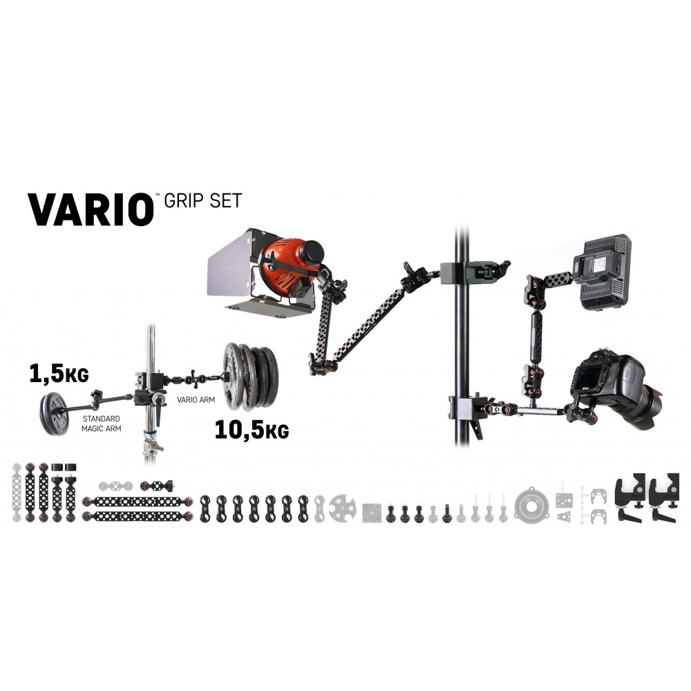 Vario Grip Set Slidekamera - wielofunkcyjny zestaw uchwytów. To jak LEGO dla dużych chłopców. Wideo: