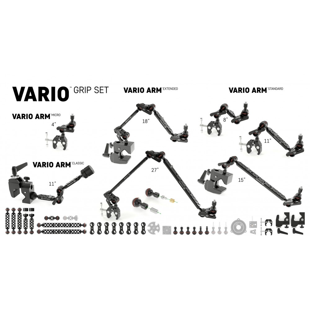 Vario Grip Set Slidekamera - wielofunkcyjny zestaw uchwytów. To jak LEGO dla dużych chłopców. Wideo: