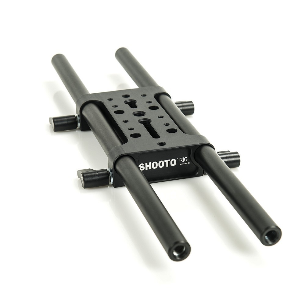 Shooto Rig - Uniwersalny Baseplate Slidekamera - Całkowita długość riga: 250 mm (9,8")Kolor: czarnyWaga: 0,56 kgMateriał: