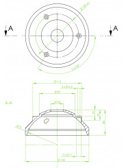 Miska rozdział adapter 150mm Slidekamera - Kolor: czarny Materiał: twarde anodowane aluminium 4