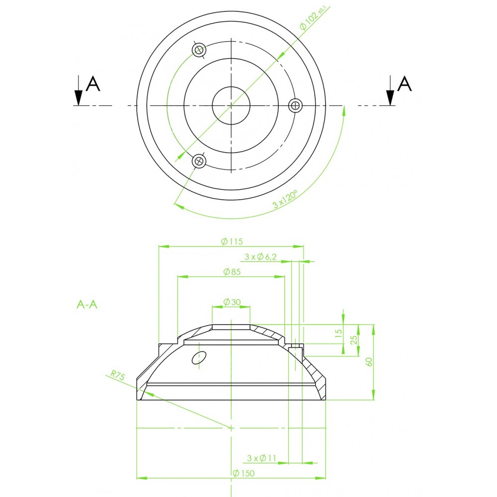 Adapter do głowicy 150 mm Slidekamera - Kolor: czarnyMateriał: twarde anodowane aluminium 4