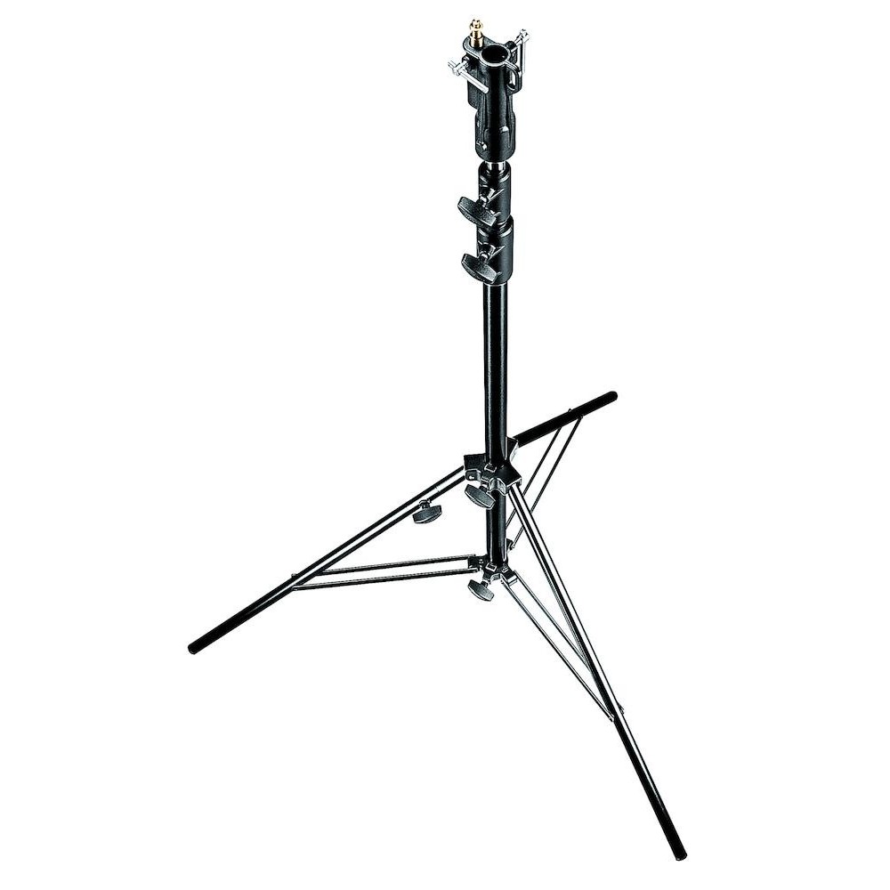 Czarny aluminiowy statyw dla seniorów Manfrotto z poduszką powietrzną - Wytrzymały statyw fotograficzny do sesji zdjęciowych w