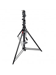 Geared Wind-Up Stand with Safety Release Cable, Black Chrome Manfrotto - Wytrzymały statyw oświetleniowy o maksymalnej
