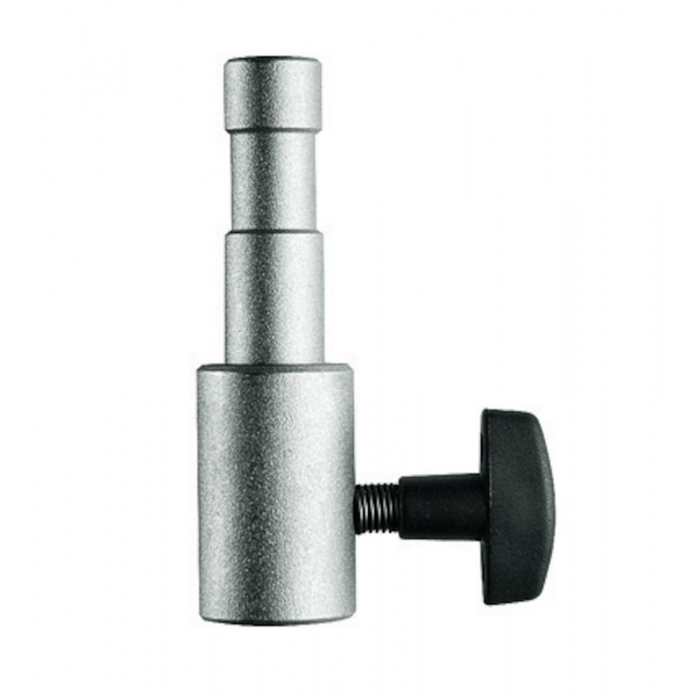 Adapter żeński 16 mm 5/8'' Manfrotto - ma długość 3,46'' (8,8 cm)
Jego unikalne wcięcia idealnie pasują do śruby blokującej
8