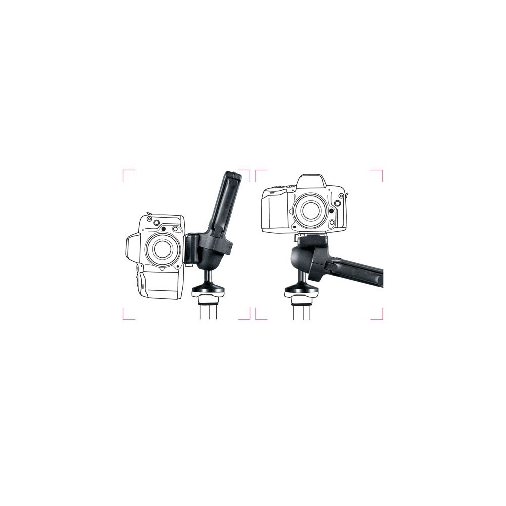 Głowica kulowa Grip, ergonomiczny uchwyt i pokrętło sterujące Manfrotto - 
Poziomy uchwyt umożliwia szybką regulację położenia