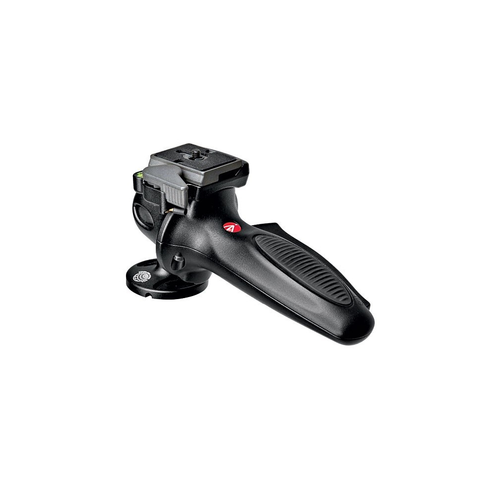 Lekka głowica kulowa z uchwytem Manfrotto - 
Sprytny poziomy joystick do szybkiej regulacji kąta nachylenia
Mocno blokuje