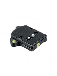 Adapter szybkozłączki Manfrotto - 
System szybkiego zwalniania RC4
Wyposażony w 2 wbudowane poziomice
Dostarczany z 1/4' i