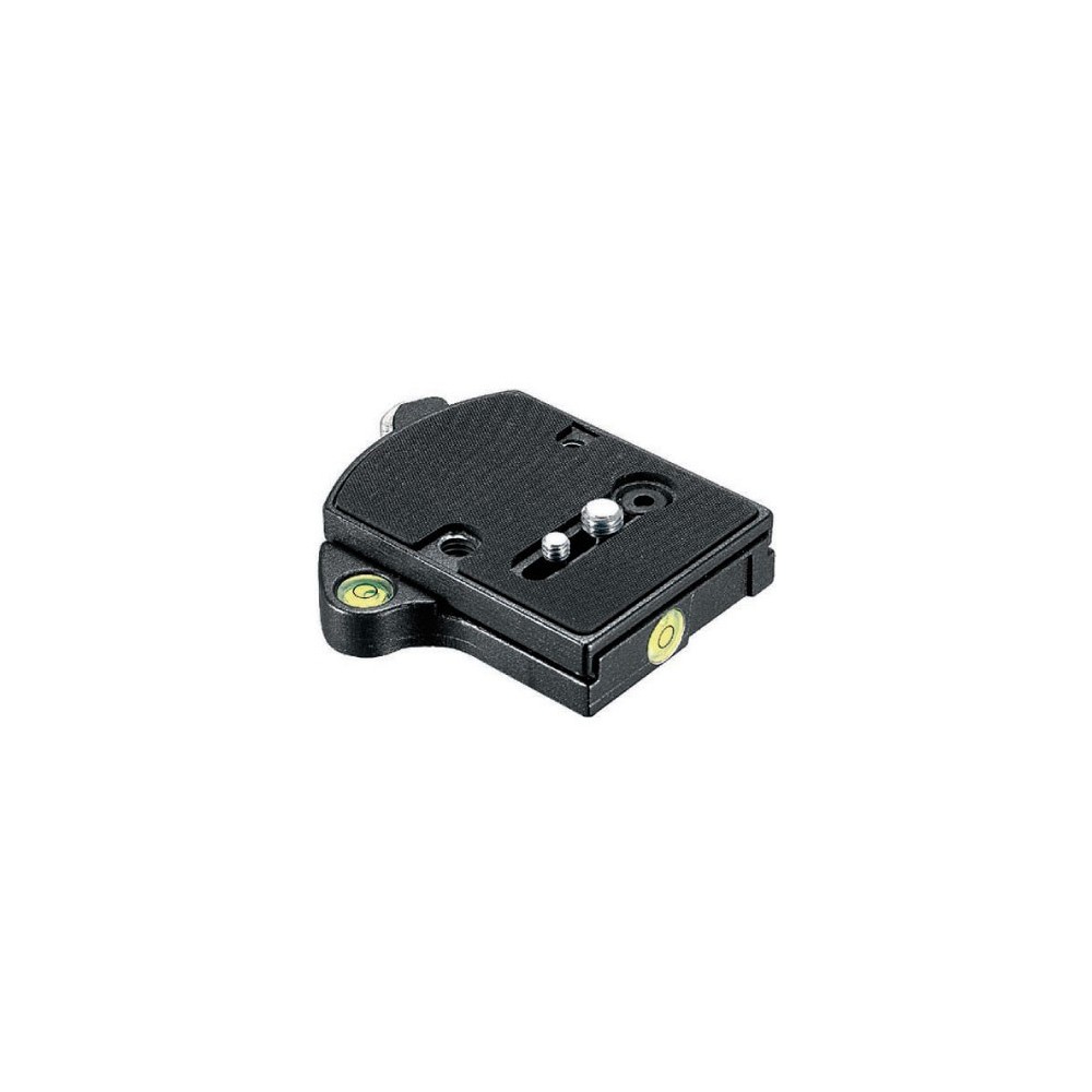 Adapter szybkozłączki Manfrotto - 
System szybkiego zwalniania RC4
Wyposażony w 2 wbudowane poziomice
Dostarczany z 1/4' i