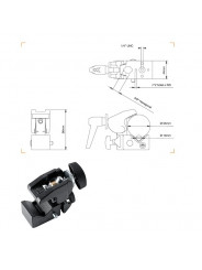 Super-clamp Quick Action Manfrotto - Wysokiej jakości statyw zaciskowy z szybko blokującą szczęką Kompatybilny ze szpilkami, hac