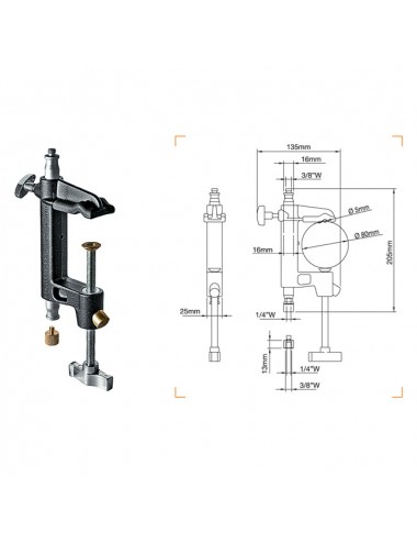 Zacisk z szybkozłączką Manfrotto - 
Bardzo wszechstronne zaciski dzięki wielu opcjom mocowania
Działa na okrągłych,