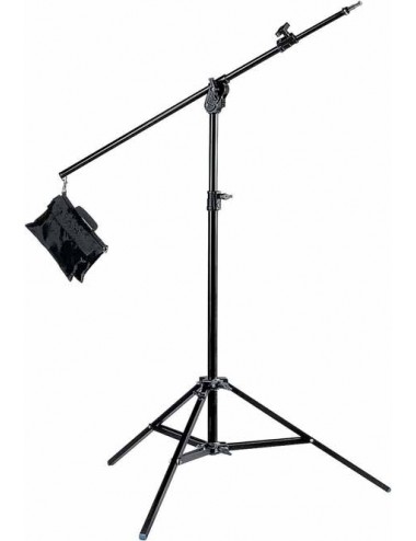 Stojak Baby Combi Boom, Czarny Alu 392cm/154.3in z torbą Avenger - Czarny aluminiowy statyw oświetleniowy, który można łatwo prz