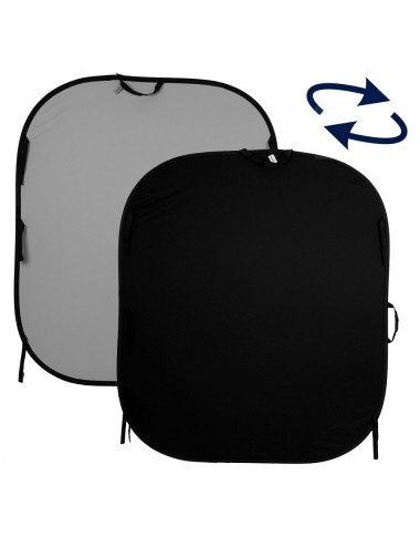 Zwykły składany statyw Lastolite 1,5 x 1,8 m czarny/średni szary firmy Manfrotto - 
Dwustronny
Przenośny i szybki w