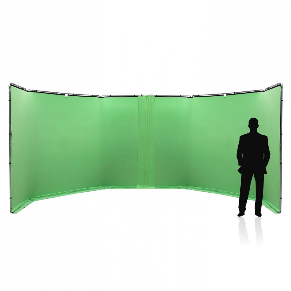 Zestaw do podłączenia panoramicznego tła 2,3m Chroma Key Green Lastolite by Manfrotto - Wsporniki zawiasów łączą ze sobą dwie pa