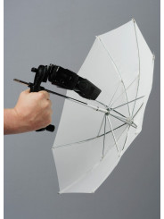 Zestaw uchwytów Brolly + uchwyt i parasol 50 cm przezroczysty Lastolite by Manfrotto - Białe przezroczyste przestrzelone Przezro