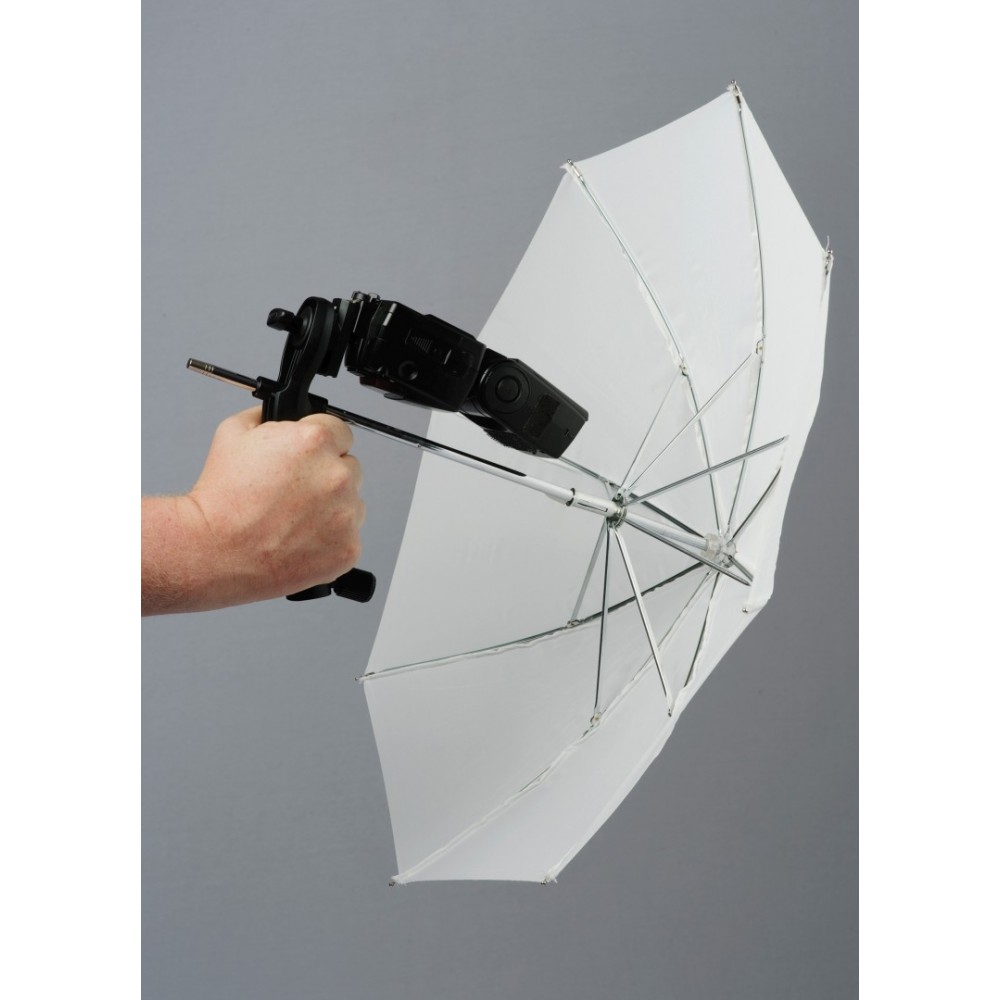 Zestaw uchwytów Brolly + uchwyt i parasol 50 cm przezroczysty Lastolite by Manfrotto - Białe przezroczyste przestrzelone Przezro