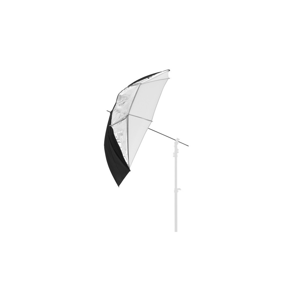 Parasol All In One 99 cm Srebrny/Biały Lastolite by Manfrotto - Zdejmowana osłona zewnętrzna Przezroczysty przestrzelony Półprze