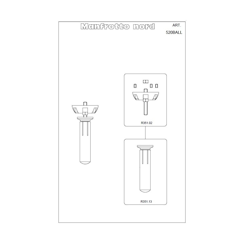 Niwelator półkulowy 75 mm z pokrętłem Manfrotto - Niwelator półkulowy 75 mm ze śrubą 3/8'' do statywów z czaszą 75 mm 3
